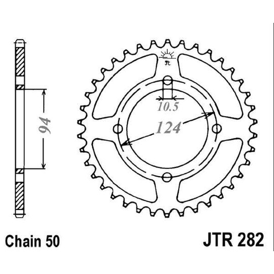 Reťazová rozeta JT JTR 282-37 37T, 530